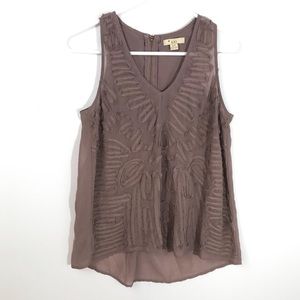 Forever 21 Sleeveless Sheer Blouse Purple [CG]